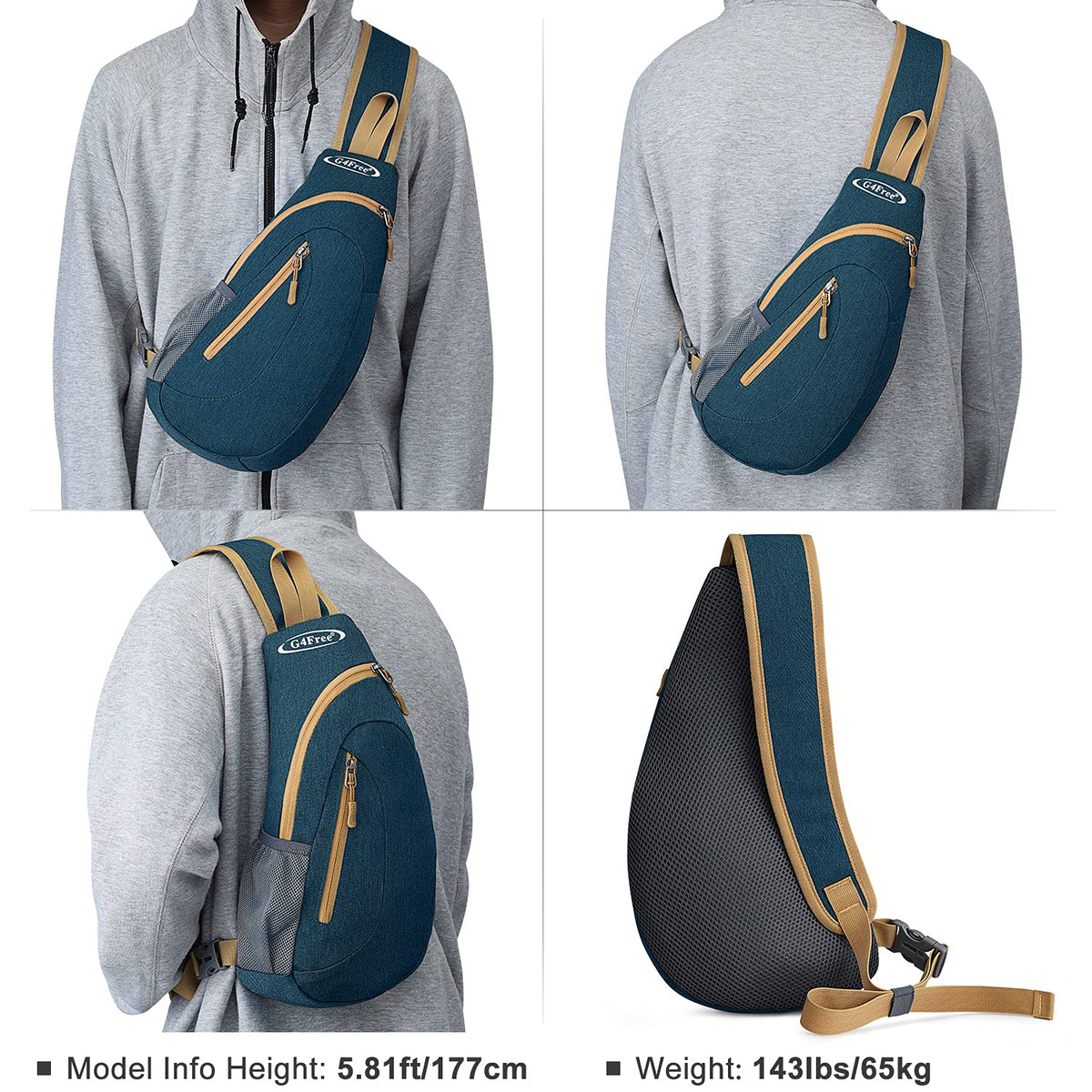 G4Free G4Free Sling Bags Men Shoulder Backpack Small Cross Body Chest Sling Backpack