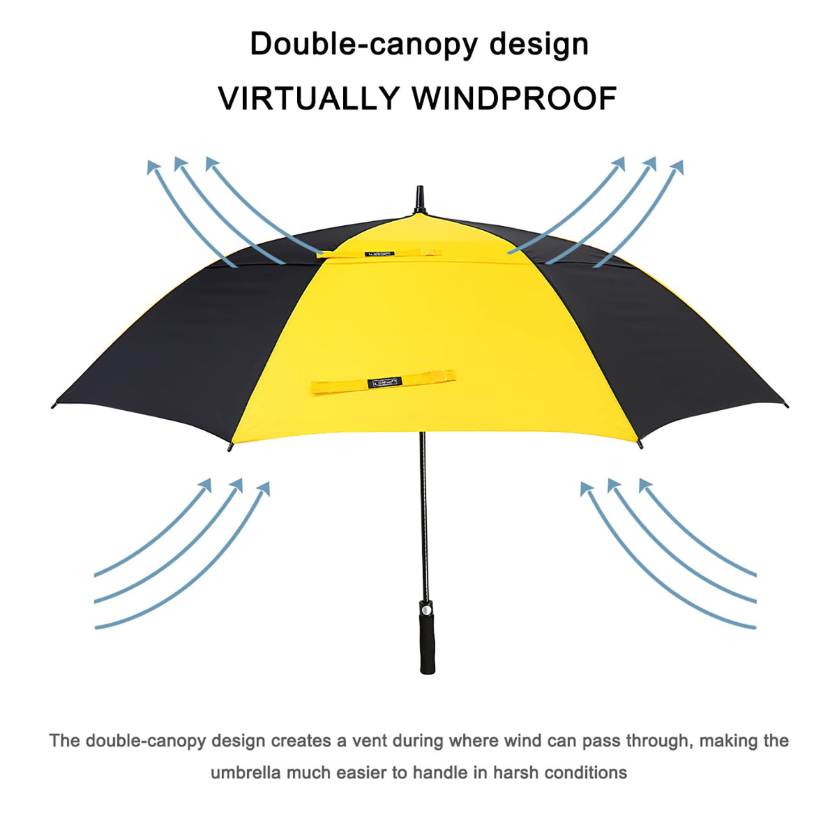 G4Free G4Free Automatic Open Golf Umbrella Double Canopy Vented Stick Umbrellas