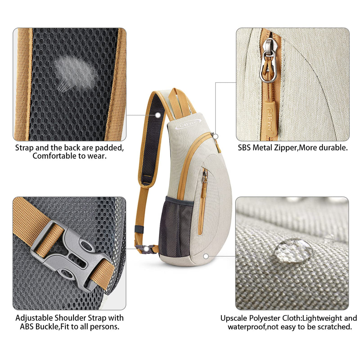 G4Free G4Free Sling Bags Men Shoulder Backpack Small Cross Body Chest Sling Backpack