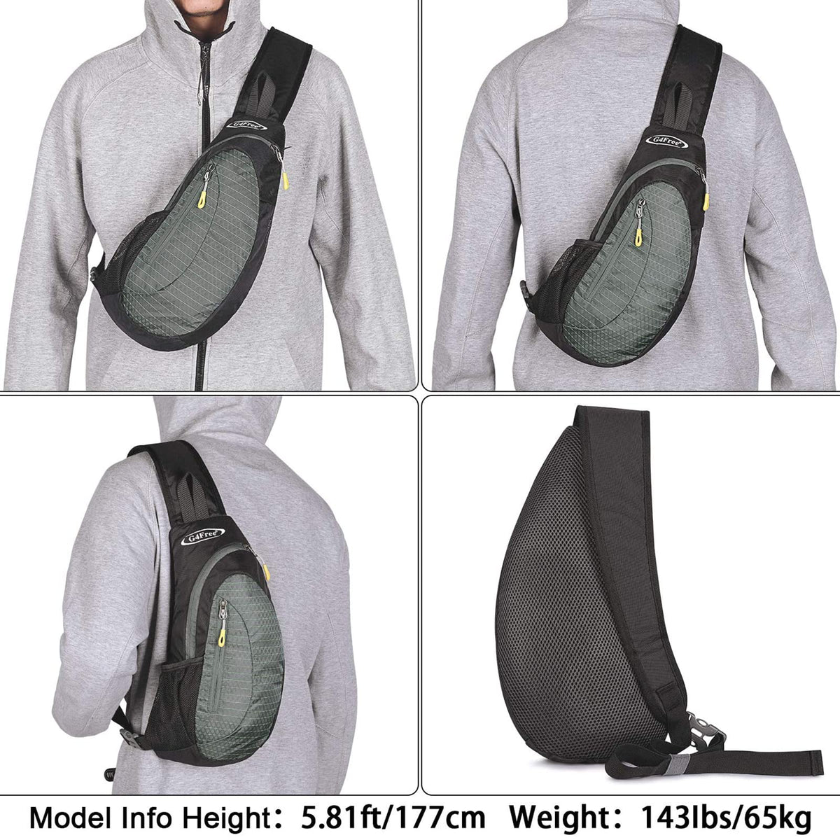 G4Free G4Free Sling Bags Men Shoulder Backpack Small Cross Body Chest Sling Backpack