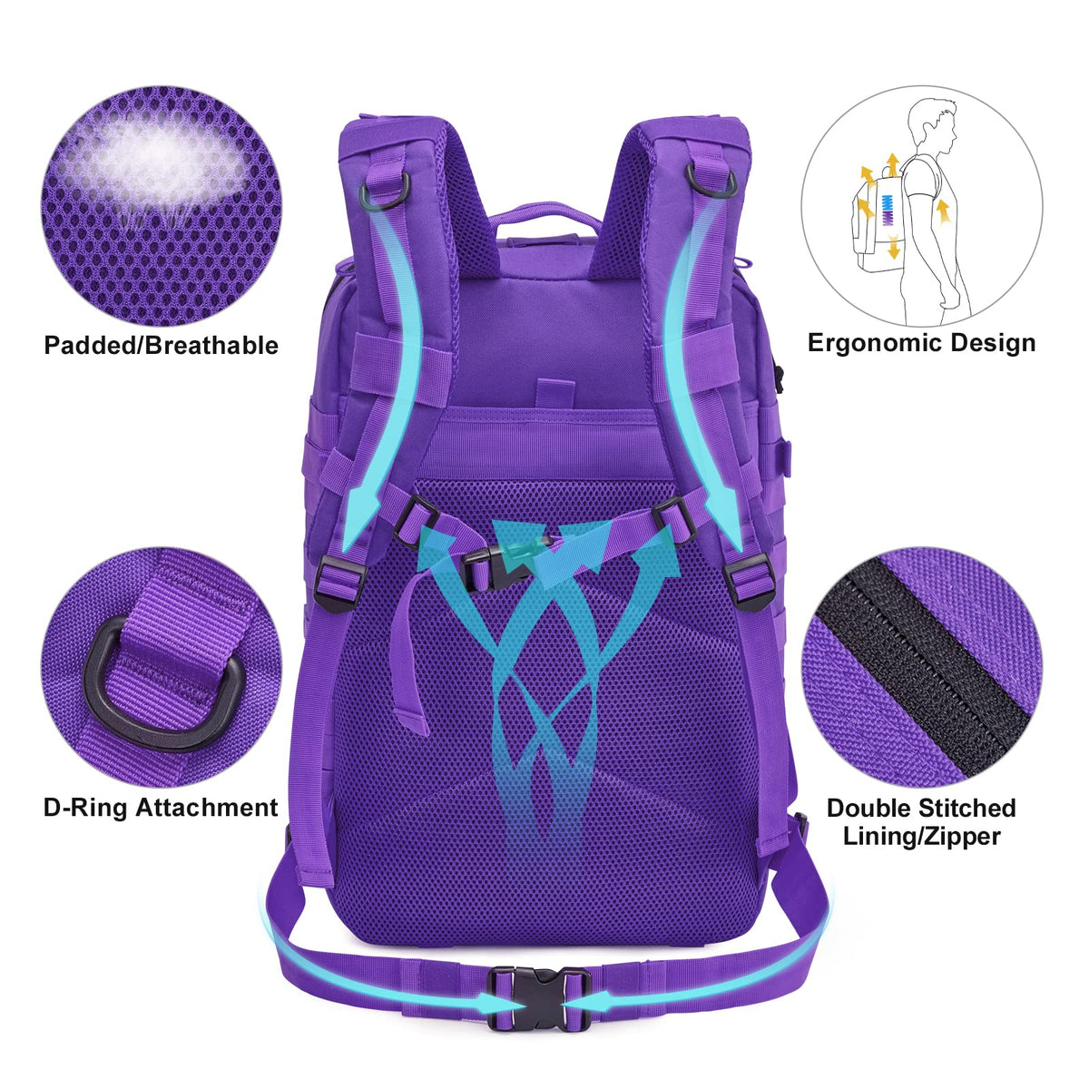 G4Free Activewear - G4Free 45L Military Tactical Backpack -D02V667A-D02V667E-D02V667B-D02V667D