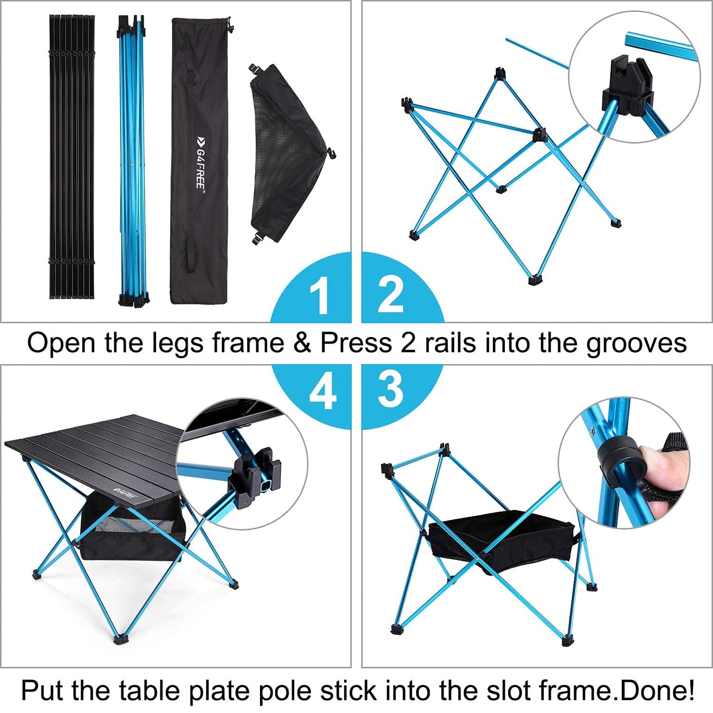 G4Free Camping Table Folding Portable