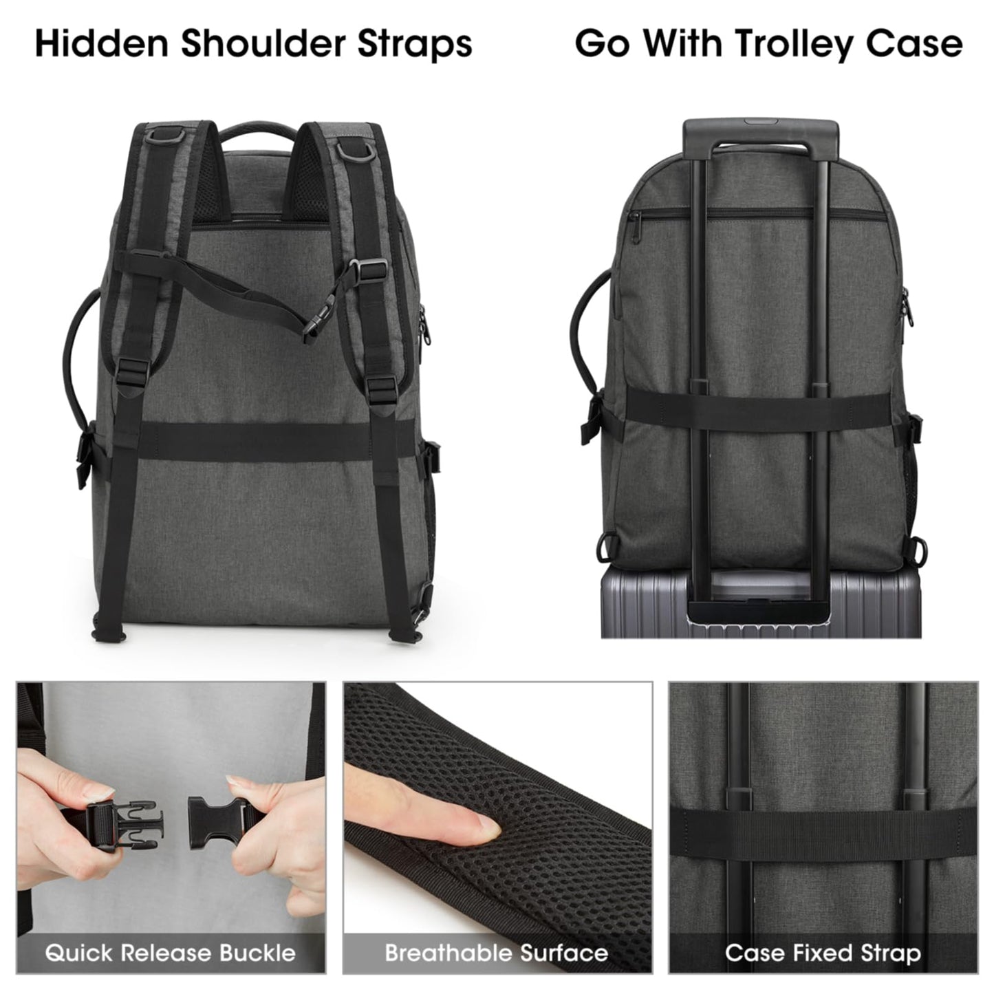 G4Free 40l Carry On Waterproof Travel Backpack For Women Men