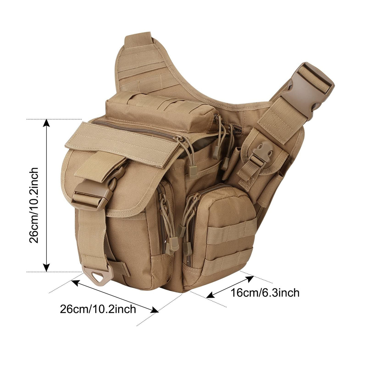 G4Free Activewear - G4Free Tactical Messenger Fishing Tackle Side Bag -D04V163A-D04V163D