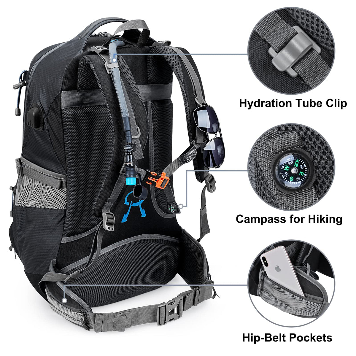 G4Free G4Free 50L Hiking Backpack with Rain Cover for Men Women