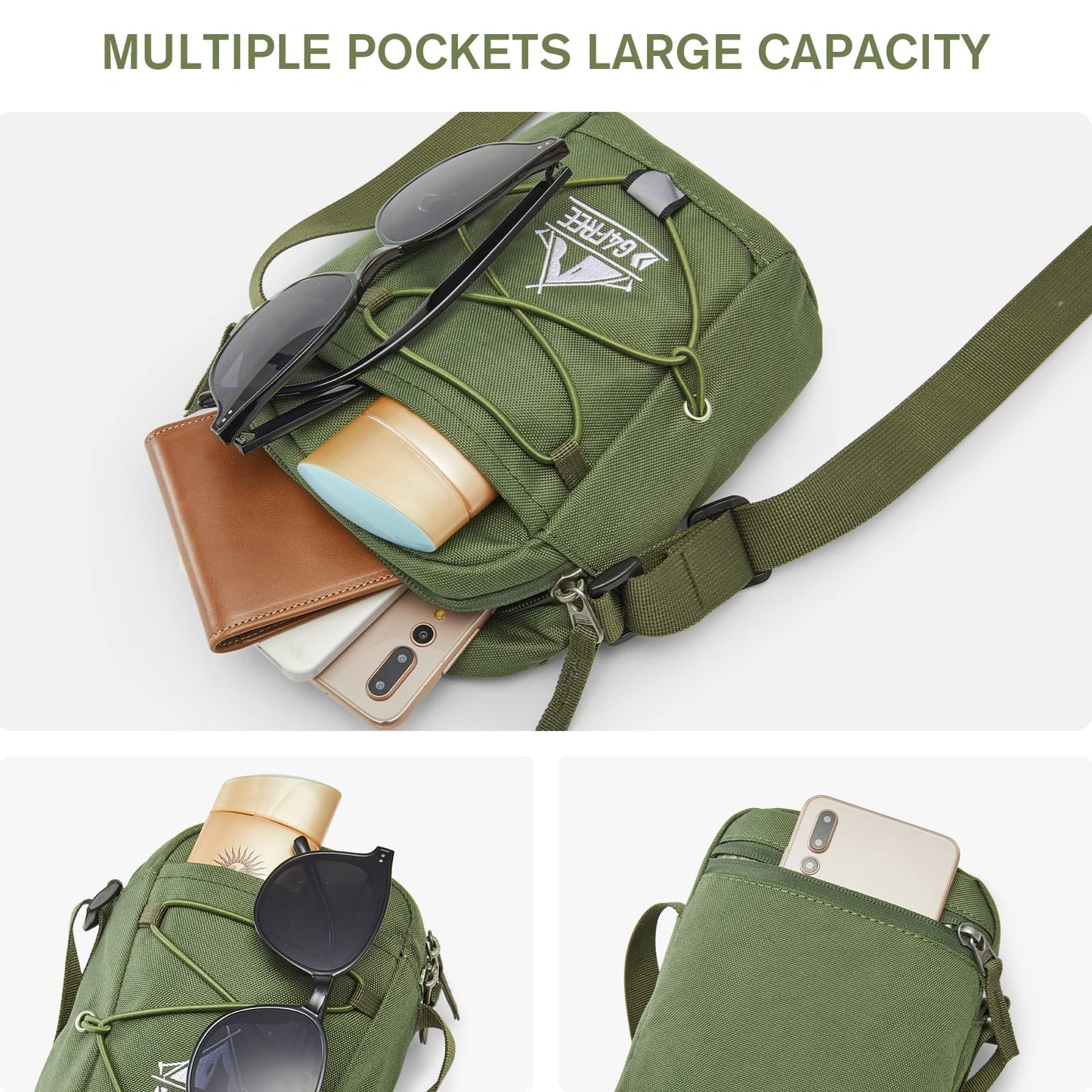 G4Free Small Crossbody Bag RFID Side Shoulder Cell Phone Bag