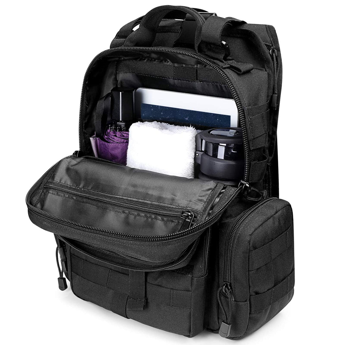 G4Free Activewear - G4Free Tactical EDC Sling Bag Backpack with Pistol Holster -D02V759A-D02V759D-D02V759B-D02V759F