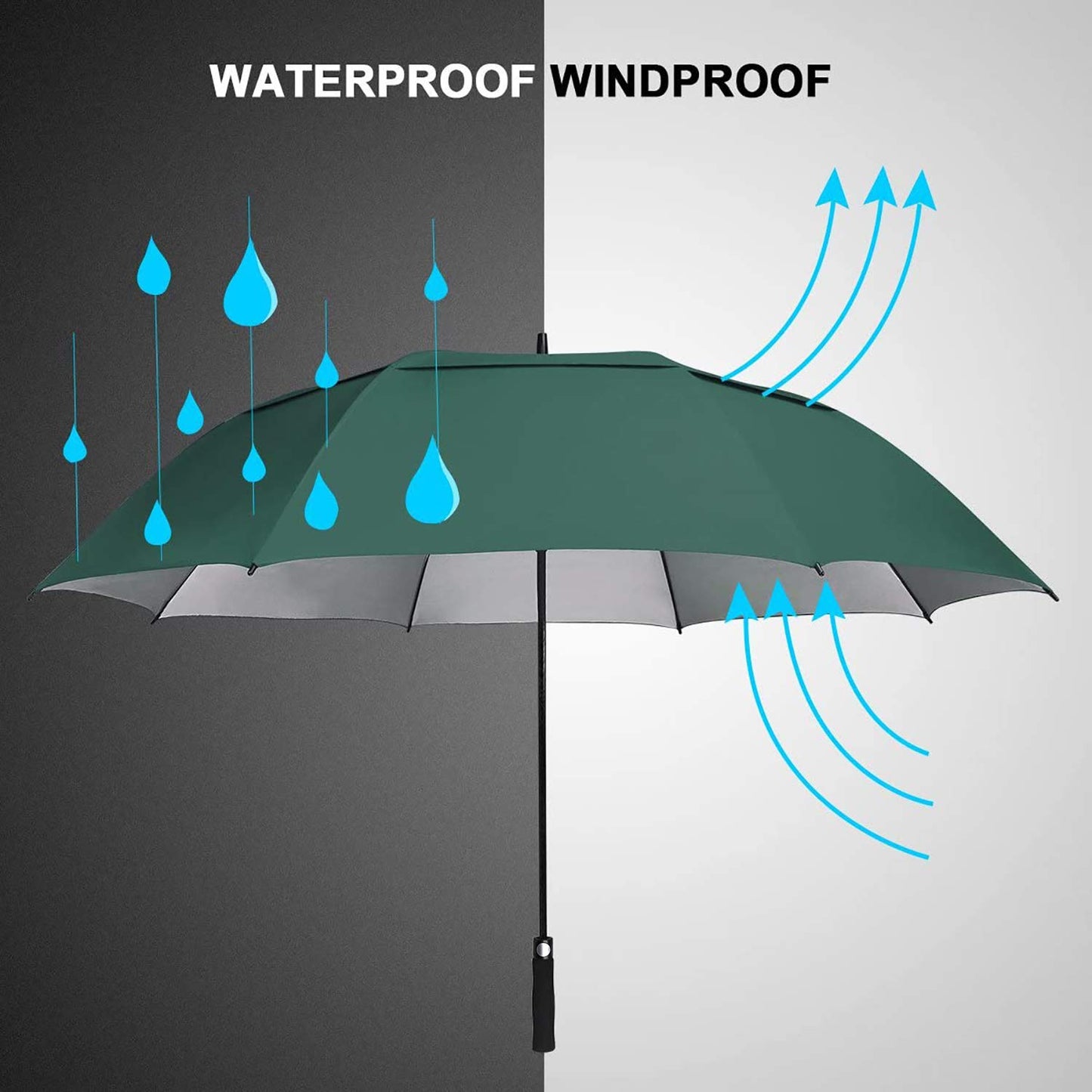 G4Free 54/62/68 Inch UV Protection Automatic Open Double Canopy Vented Sun Rain Umbrella