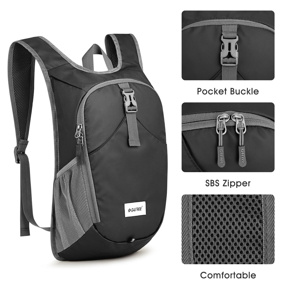 G4Free Activewear - G4Free 10L Lightweight Small Hiking Backpack -TN23B228A-TN23B228C-TN23B228B