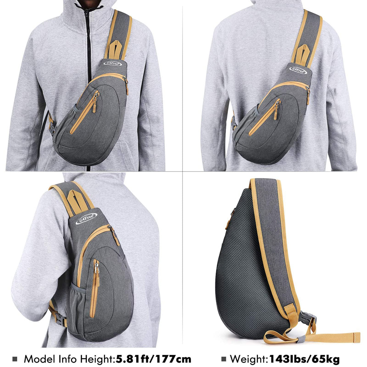 G4Free G4Free Sling Bags Men Shoulder Backpack Small Cross Body Chest Sling Backpack