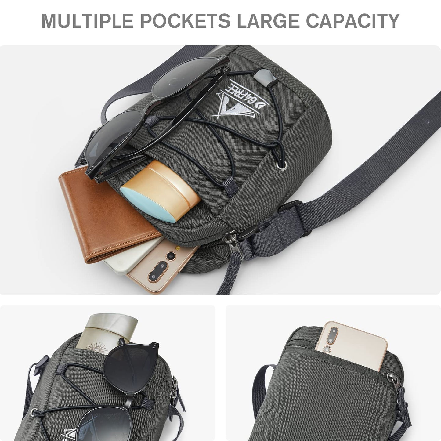 G4Free Small Crossbody Bag RFID Side Shoulder Cell Phone Bag