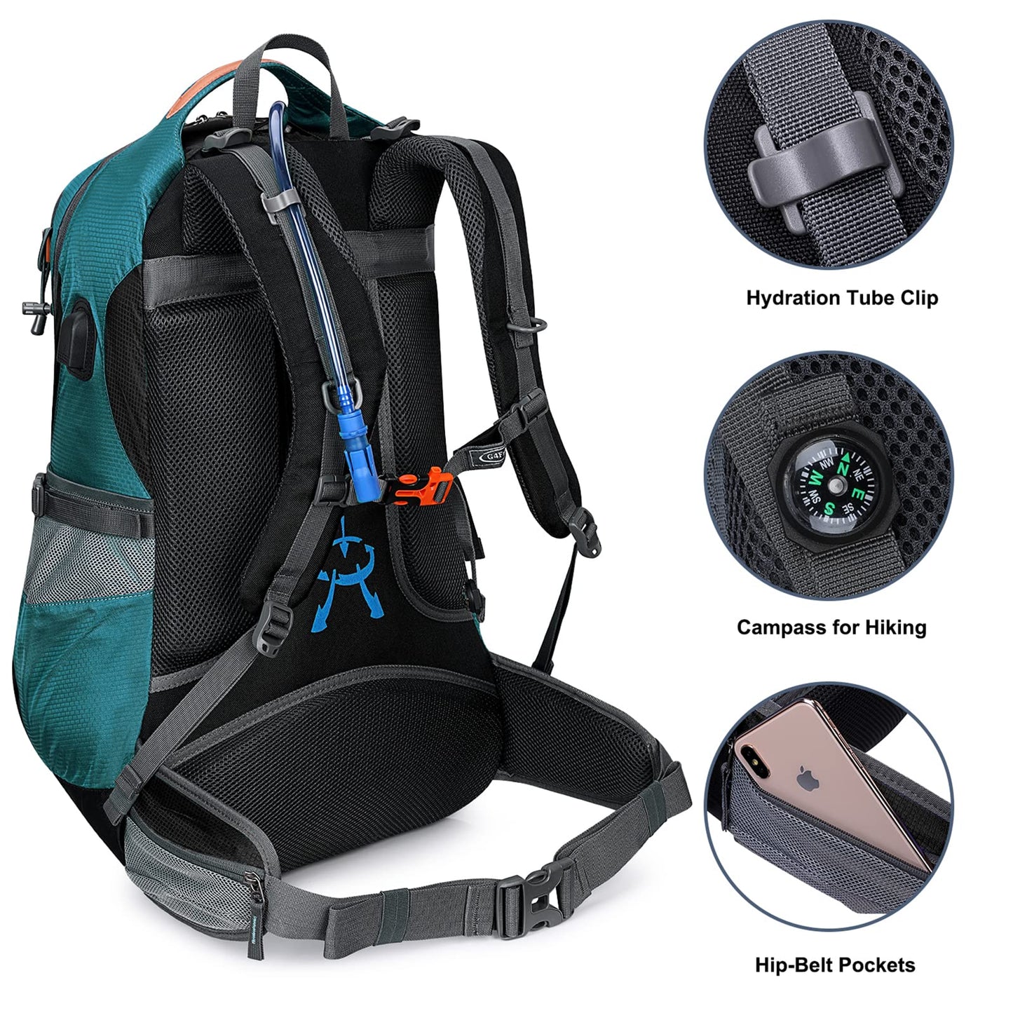 G4Free 50L Hiking Backpack with Rain Cover for Men Women