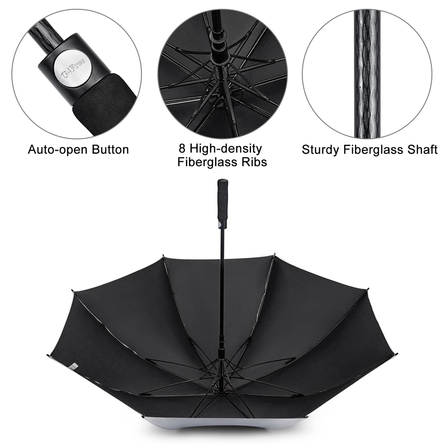 G4Free 54/62 Inch Windproof UV Protection Golf Umbrella