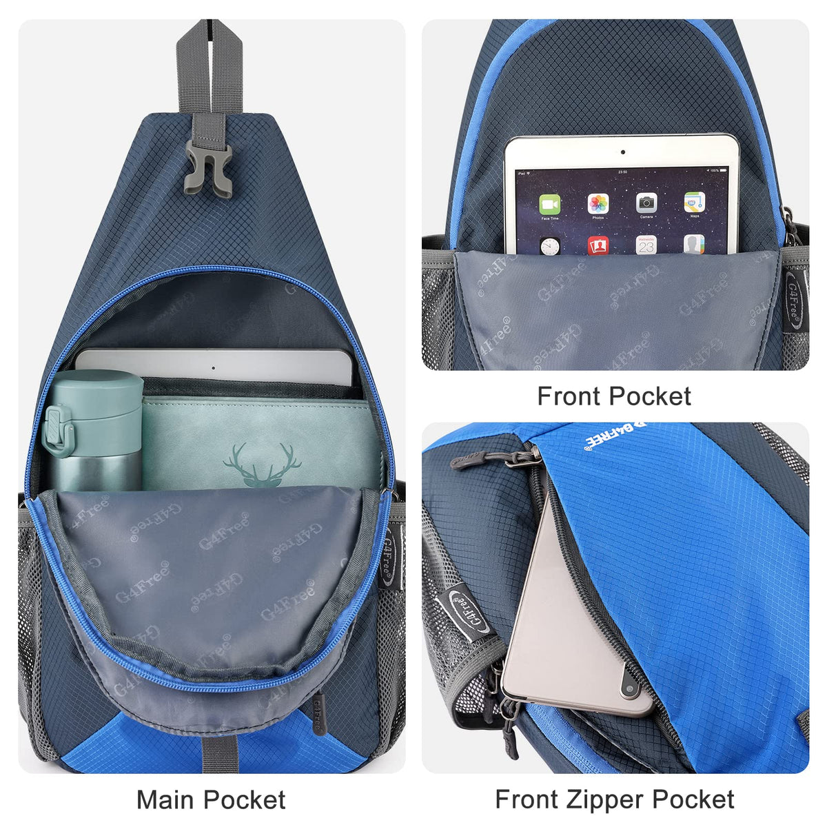 G4Free Activewear - G4Free RFID Sling Bag Crossbody Sling Backpack -TN22B092A-TN22B092B-TN22B092C-TN22B092D-TN22B092E