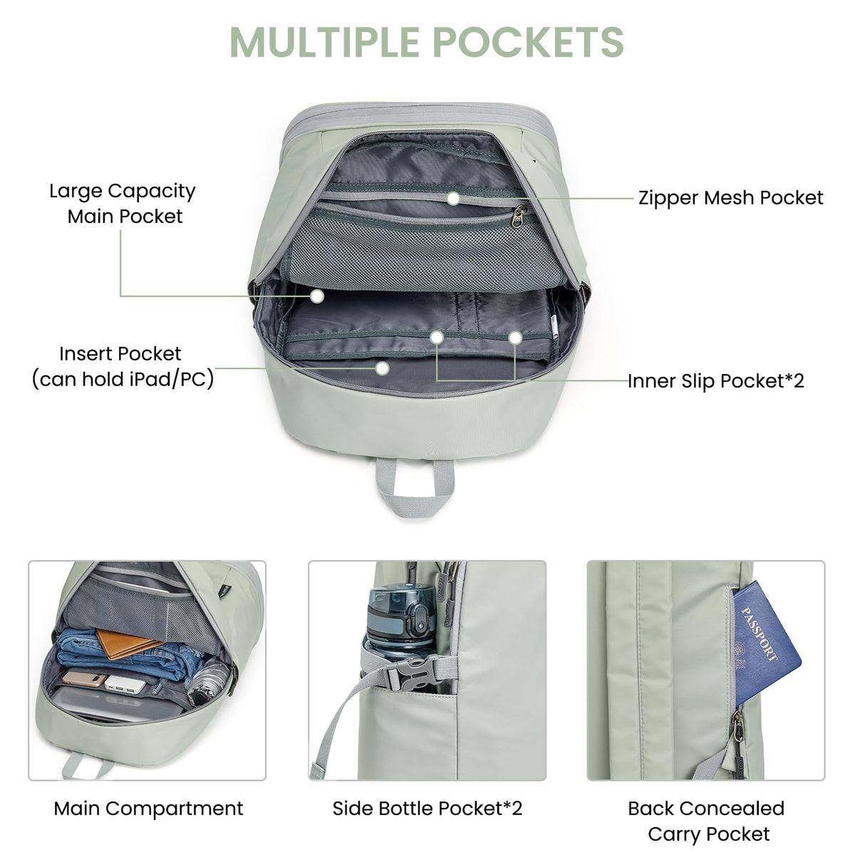 G4Free G4Free Gym Backpack For Women with Shoes Compartment & Wet Pocket