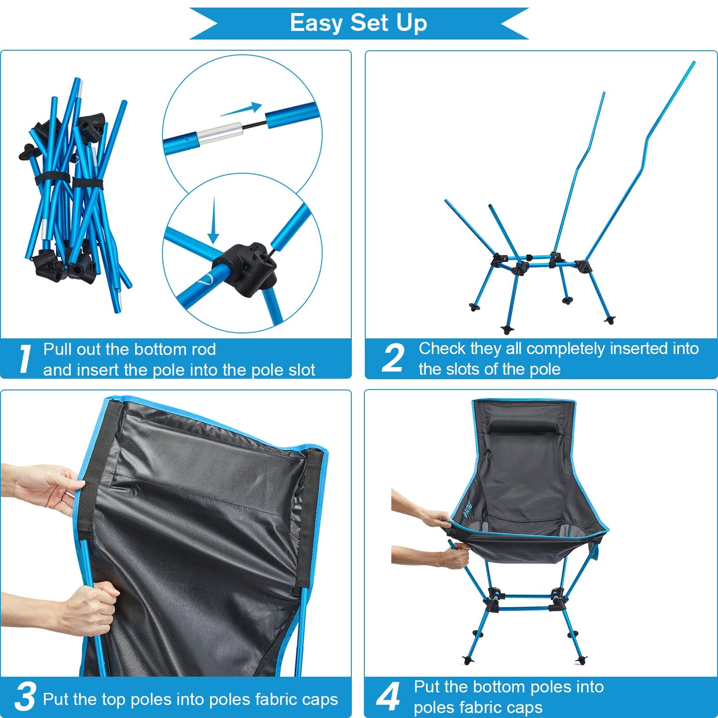 G4Free 2Pack Lightweight Portable High Back Camp Folding Chair