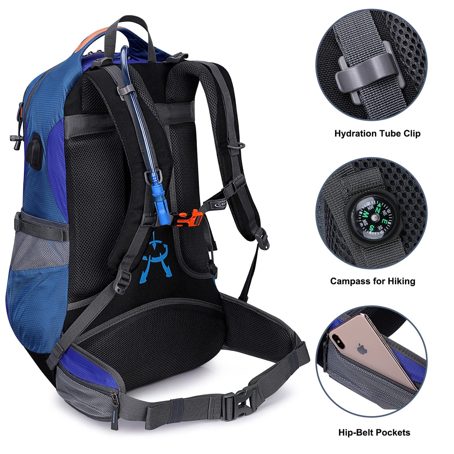 G4Free 50L Hiking Backpack with Rain Cover for Men Women