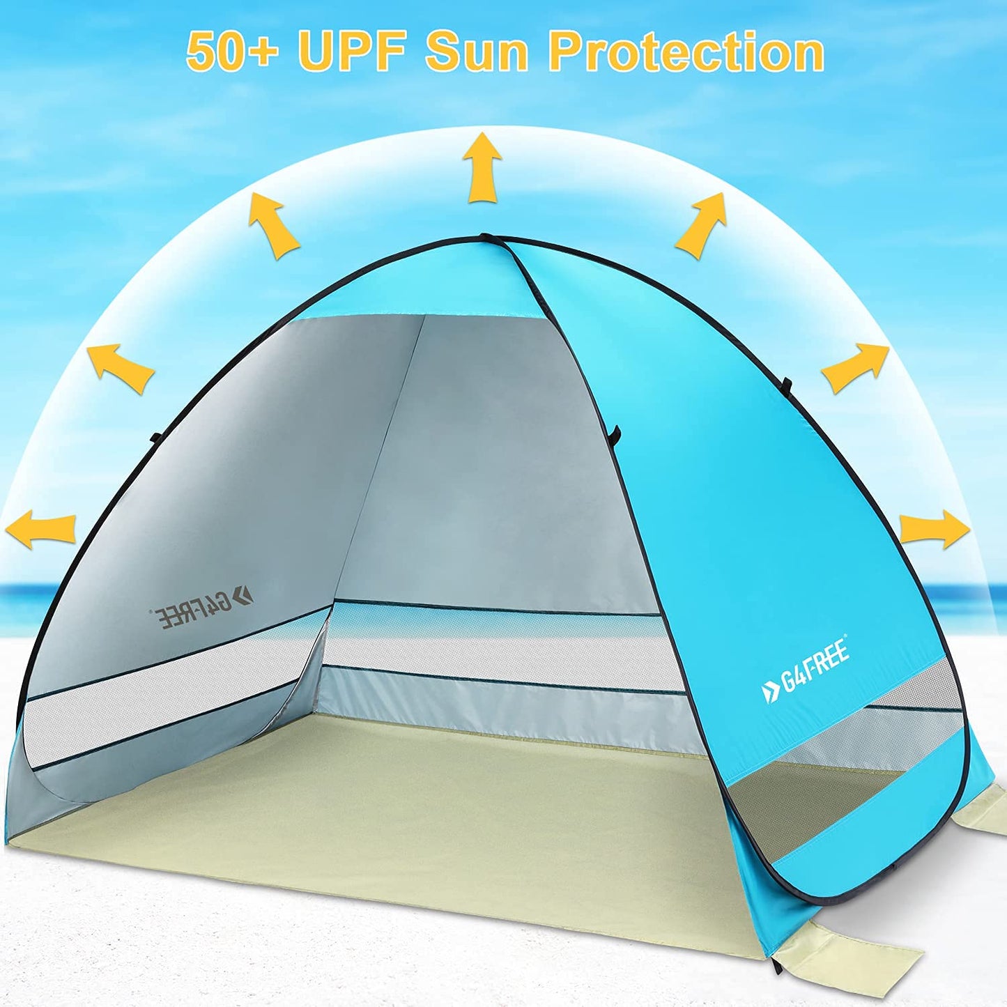 G4Free Large Pop up Beach Tent for 3-4 Person