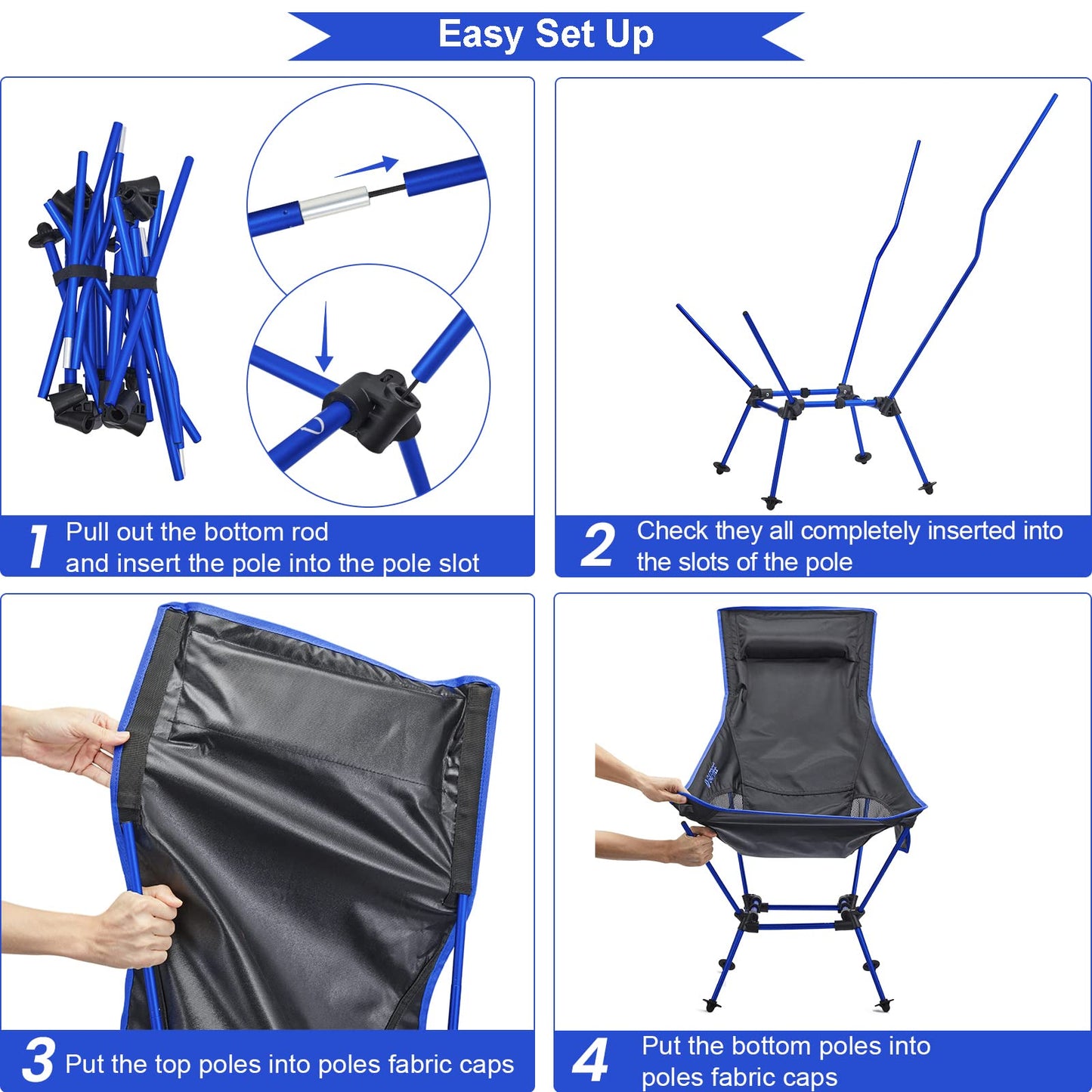 G4Free 2Pack Lightweight Portable High Back Camp Folding Chair