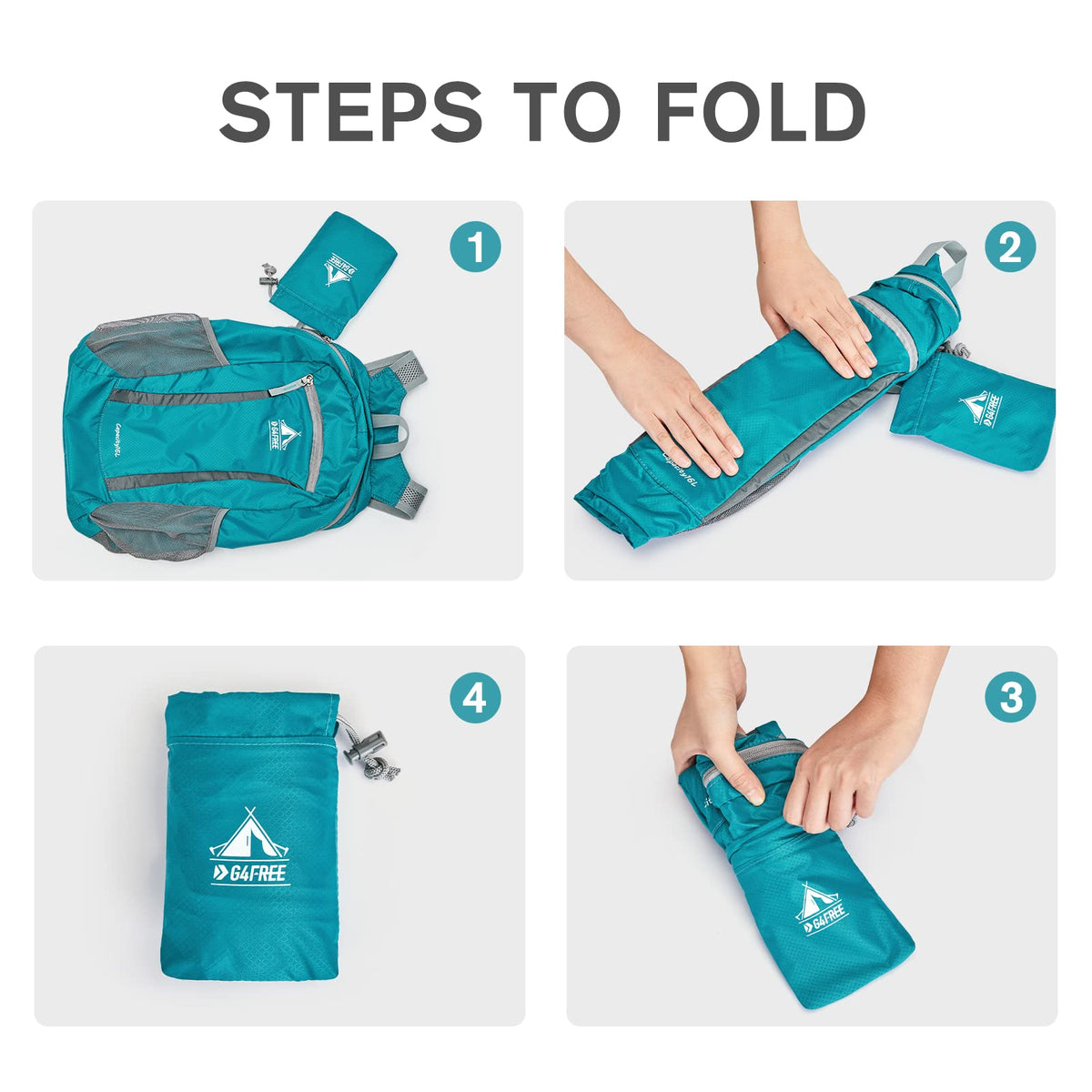 G4Free Activewear - G4Free Hiking Daypack Water Resistant Lightweight Packable Backpack -TN22B133A-TN22B133D-TN22B133B-TN22B133C
