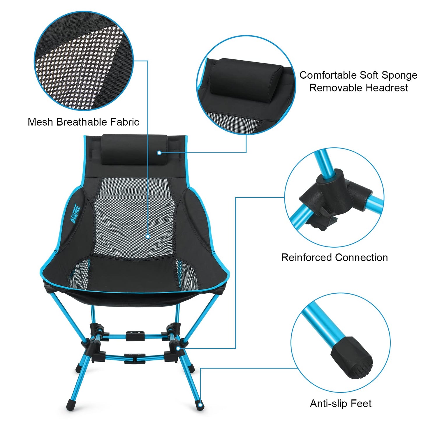 G4Free High Back Lightweight Camping Chair