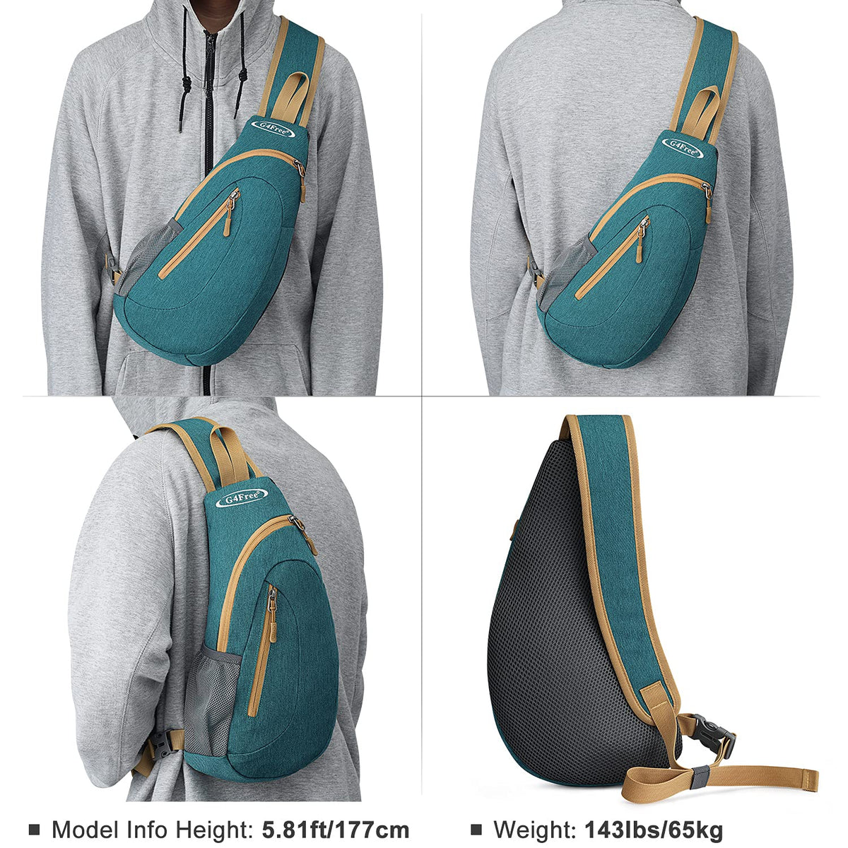 G4Free G4Free Sling Bags Men Shoulder Backpack Small Cross Body Chest Sling Backpack