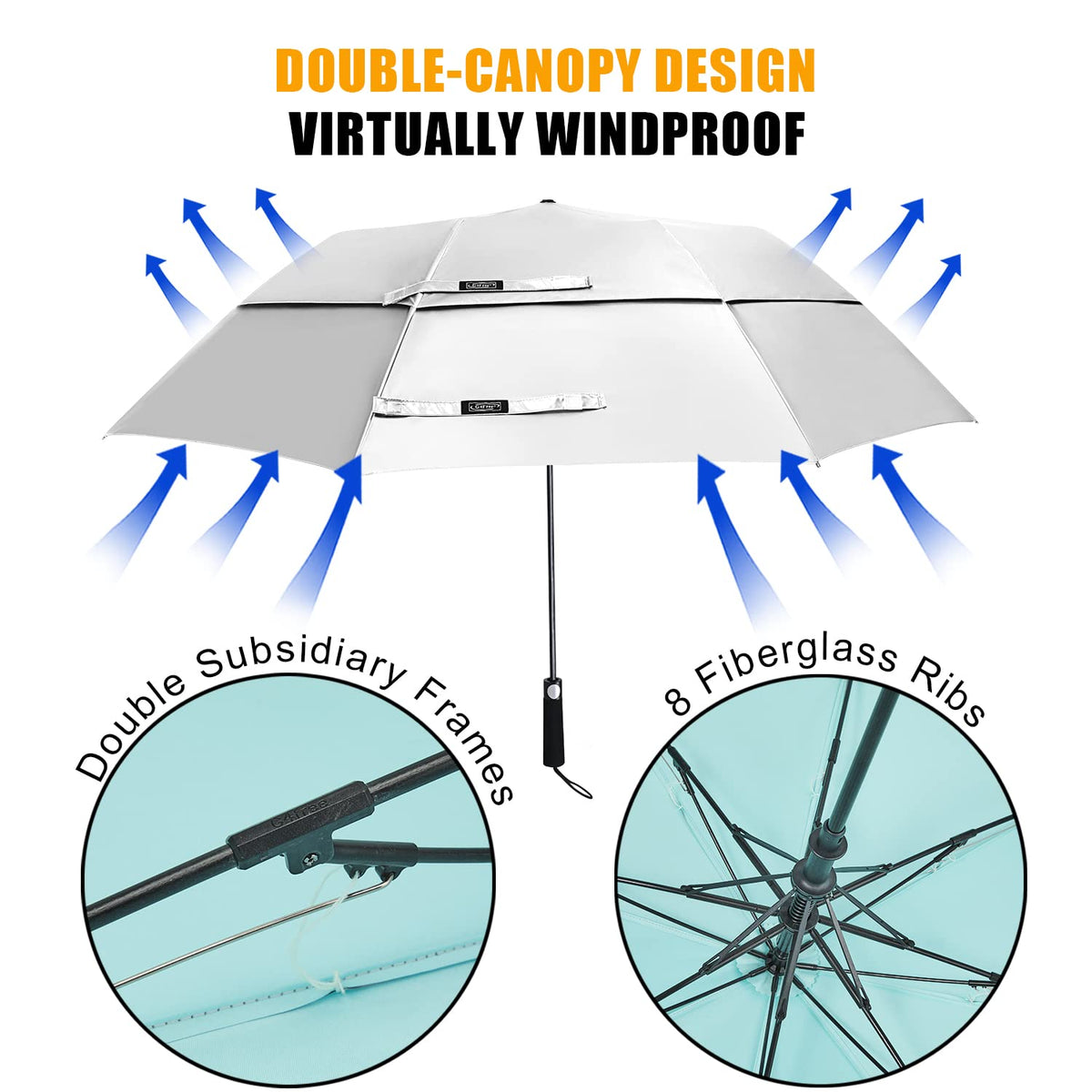 G4Free Activewear - G4Free 62 Inch Portable UV Protection Automatic Big Sun Umbrella -D02V737A-D02V737B-D02V737C