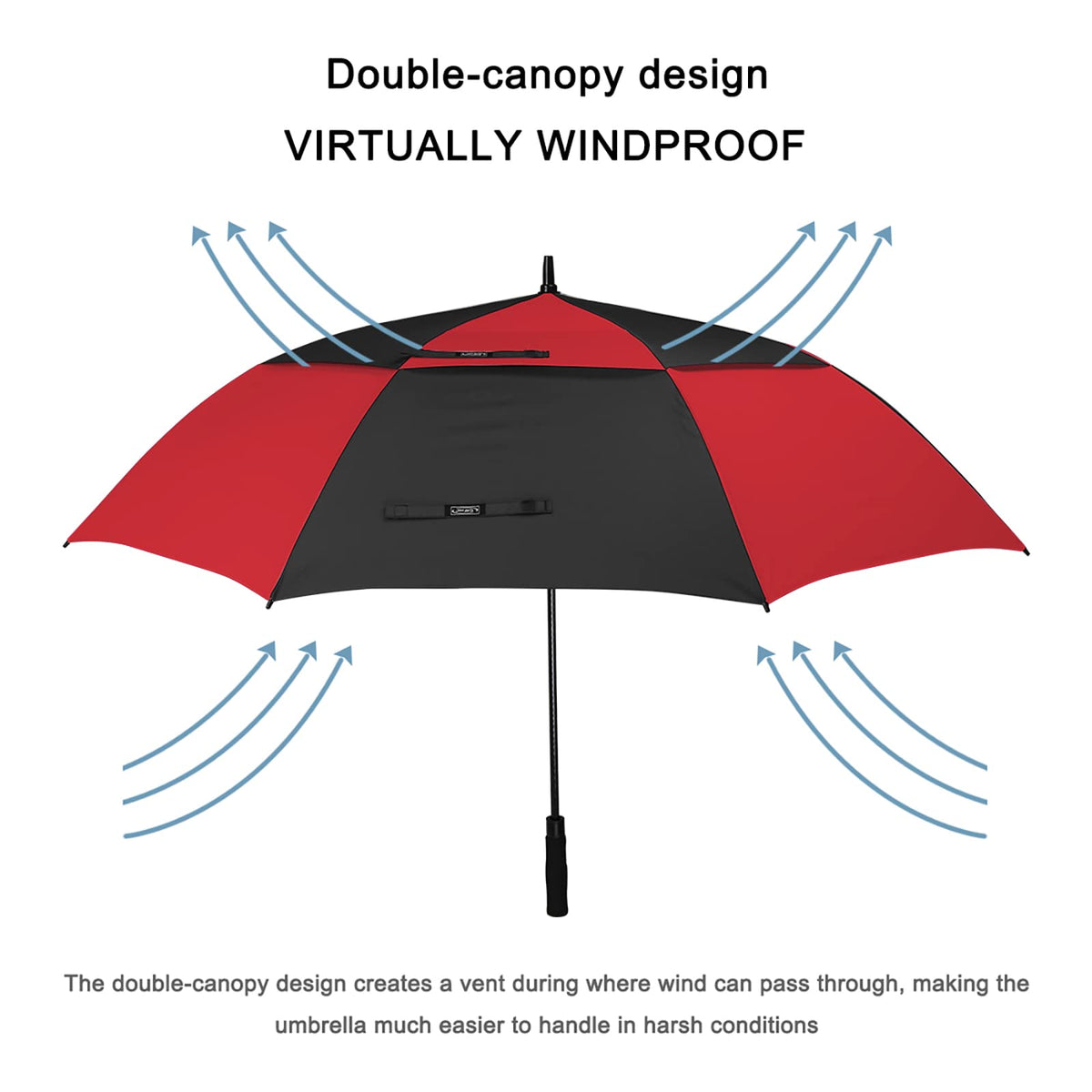 G4Free G4Free Automatic Open Golf Umbrella Double Canopy Vented Stick Umbrellas