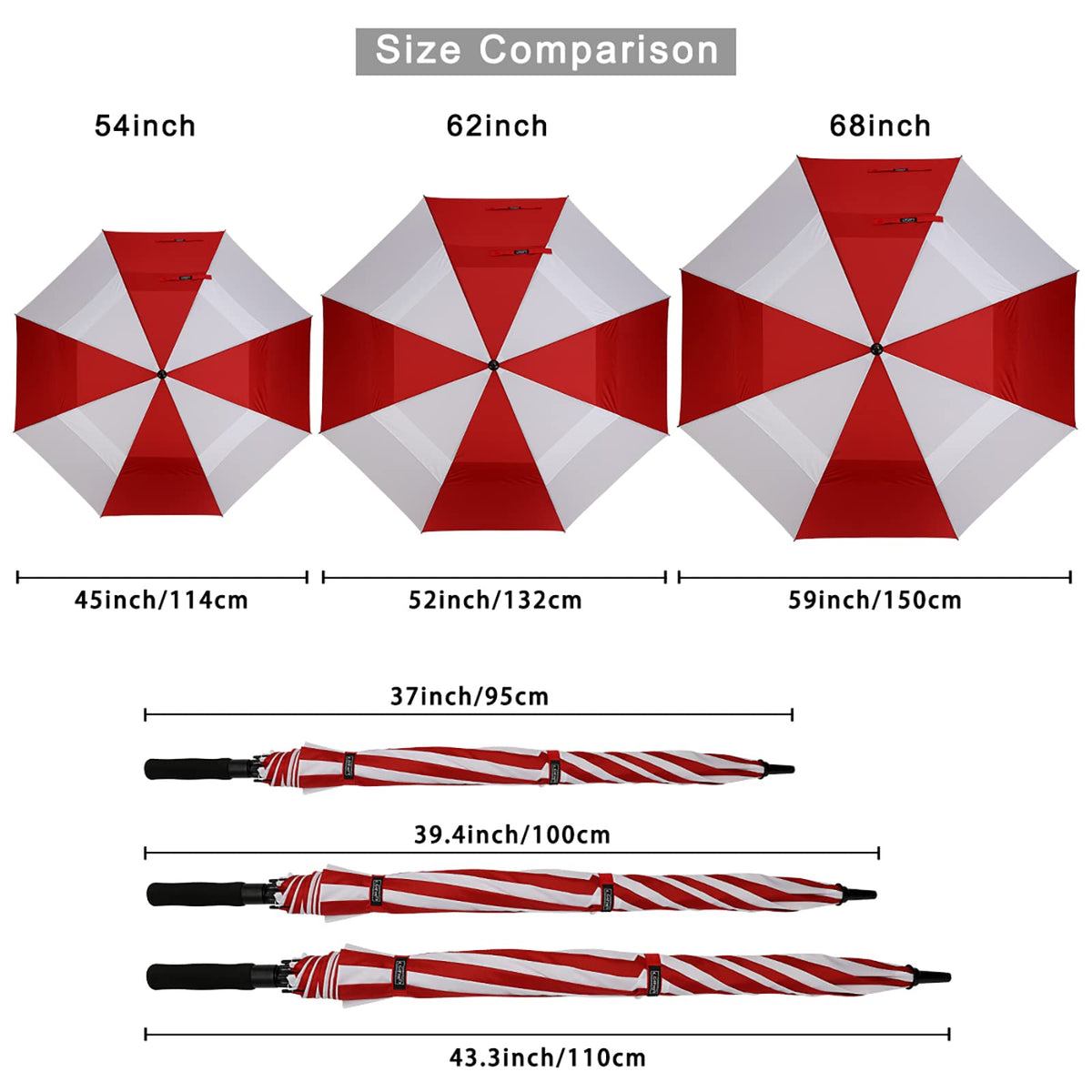 G4Free G4Free Automatic Open Golf Umbrella Double Canopy Vented Stick Umbrellas