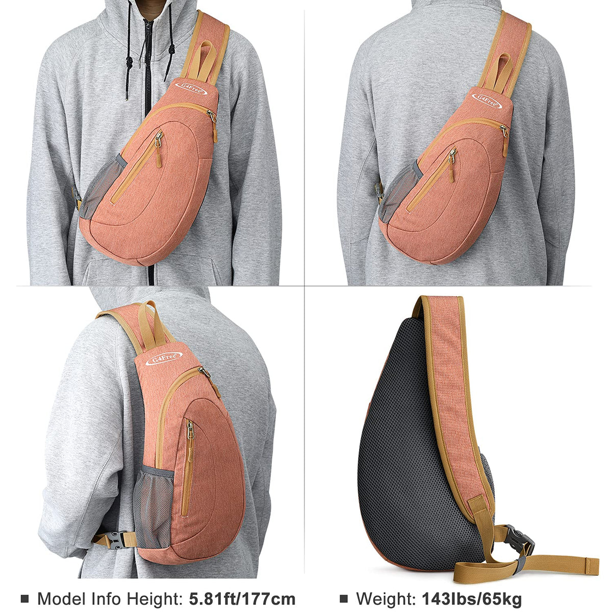G4Free G4Free Sling Bags Men Shoulder Backpack Small Cross Body Chest Sling Backpack