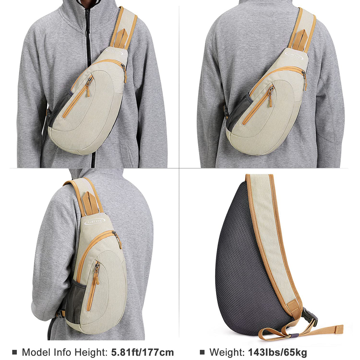 G4Free G4Free Sling Bags Men Shoulder Backpack Small Cross Body Chest Sling Backpack