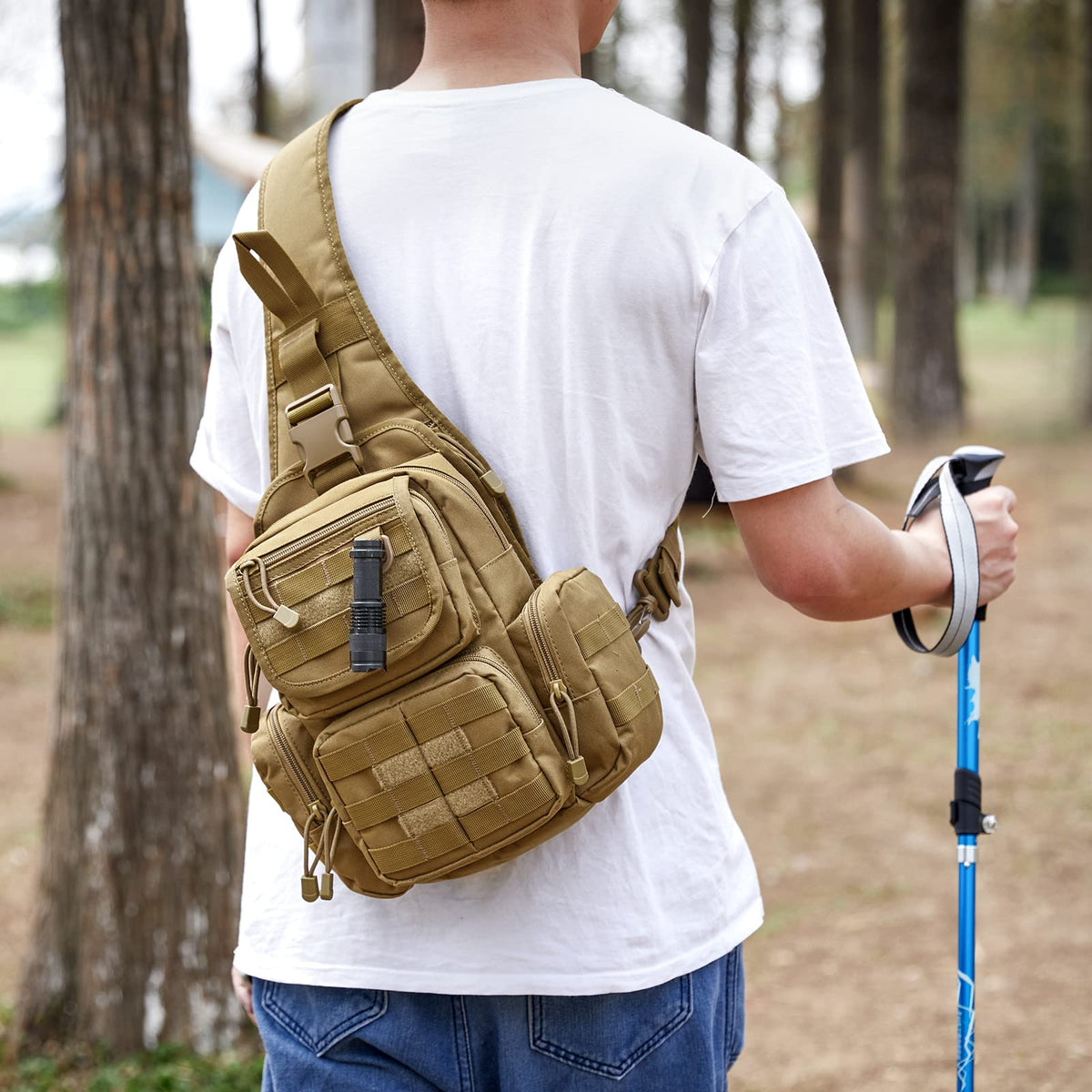 G4Free Activewear - G4Free Tactical EDC Sling Bag Pack with Pistol Holster -D02V666A-D02V666B