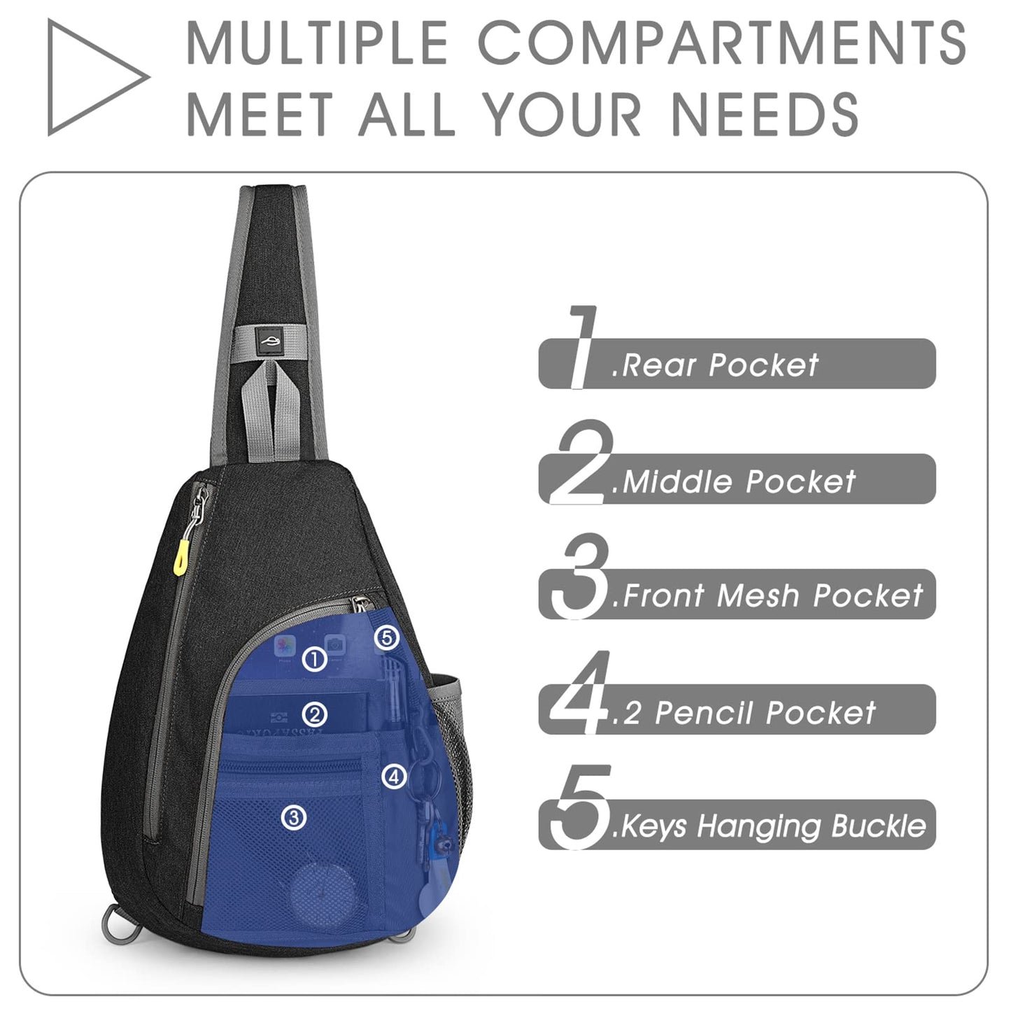 G4Free RFID Sling Bag Crossbody Backpack