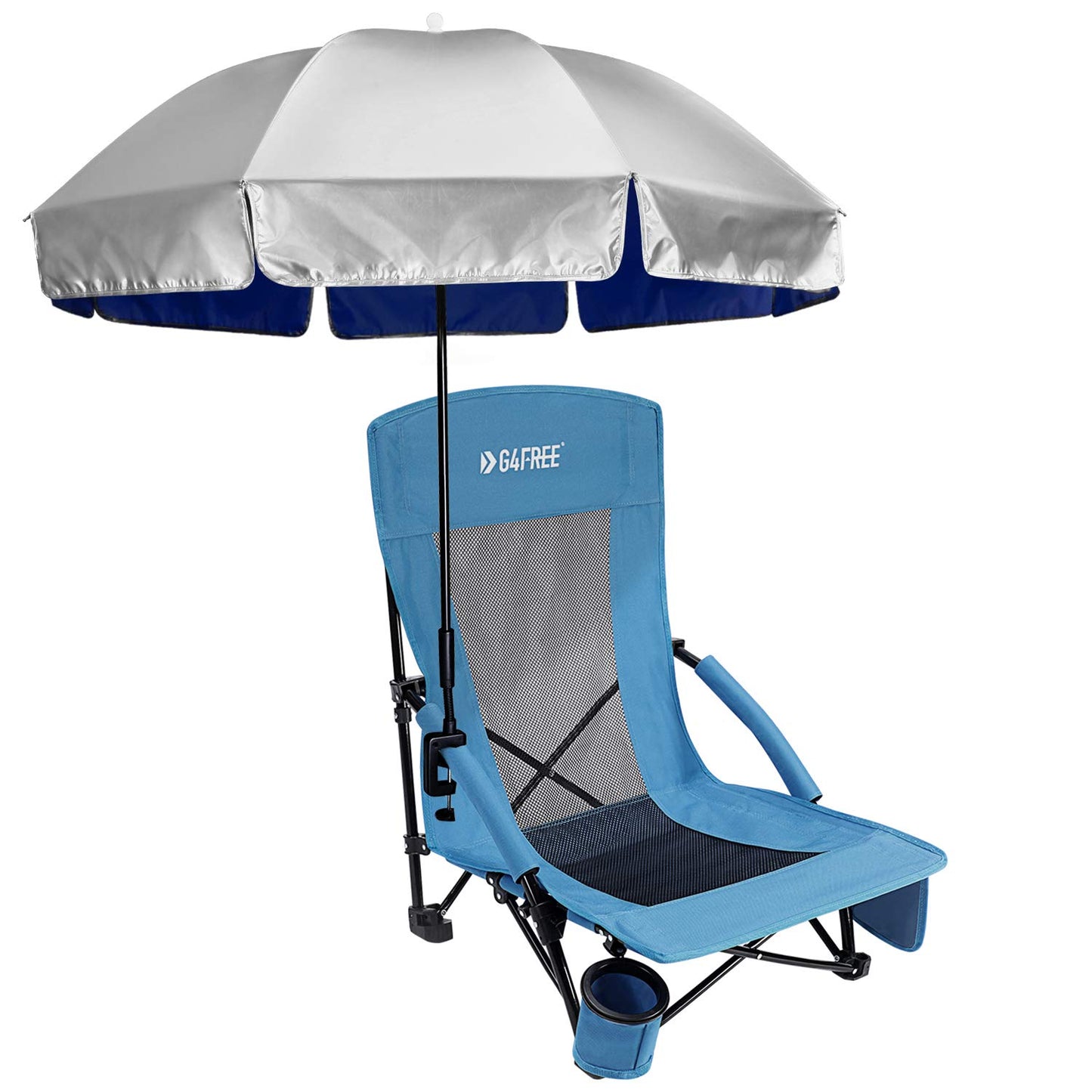 G4Free Universal Clamp On Umbrella Adjustable Outdoor UV Protection Beach Chair Umbrella