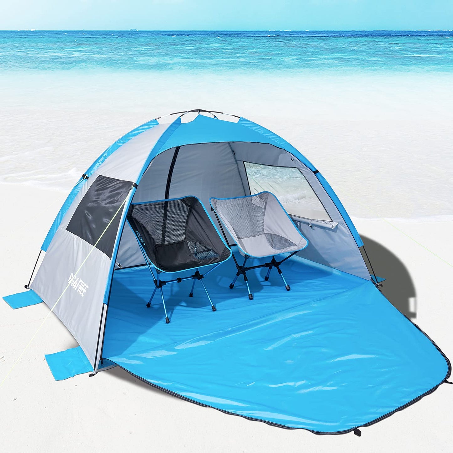 G4Free Large Pop up Beach Tent for 3-4 Person