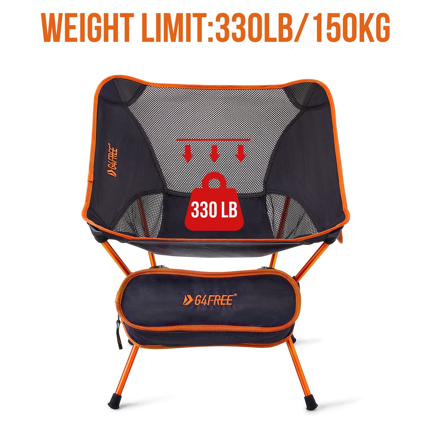 G4Free 2Pcs Folding Camping Chairs with Side Pockets Packable