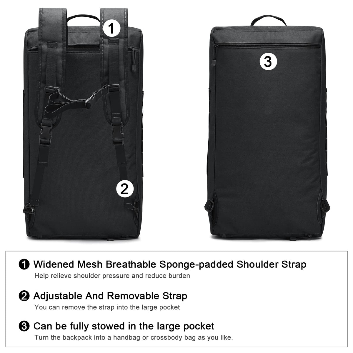 G4Free Activewear - G4Free 70L Large Duffle Bag Men Sports Gym Backpack -TN22B146B-TN22B146A