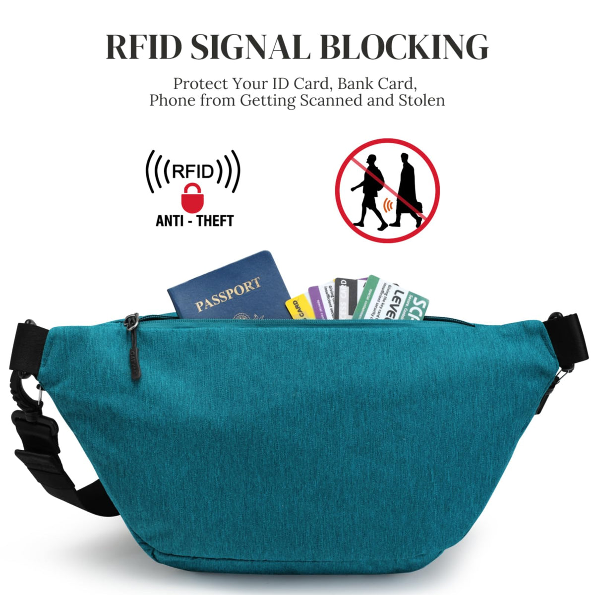 G4Free Activewear - G4Free Sling Bag RFID Blocking Over Shoulder Belt Bag -TN23B200A-TN23B200C-TN23B200B