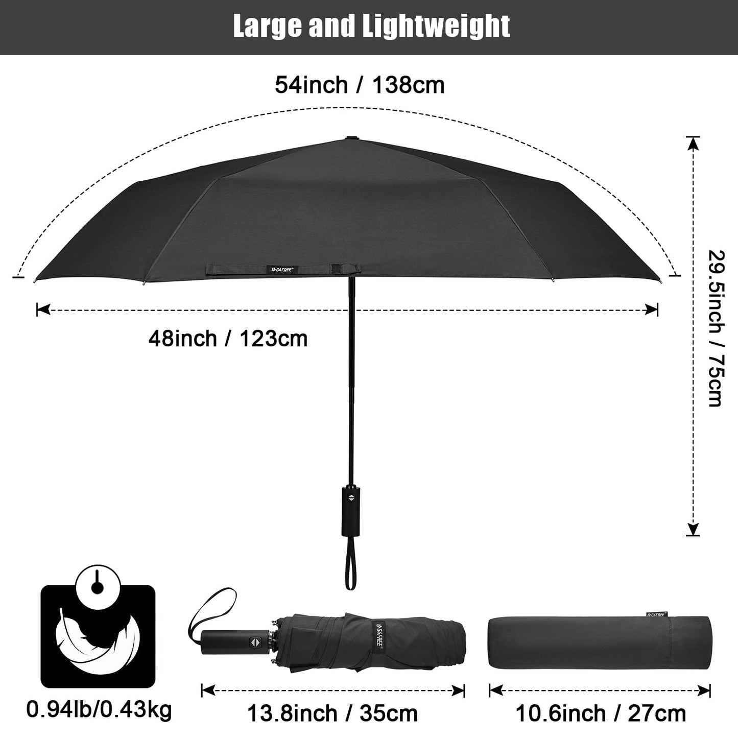 G4Free 54 Inch Large Golf Umbrella