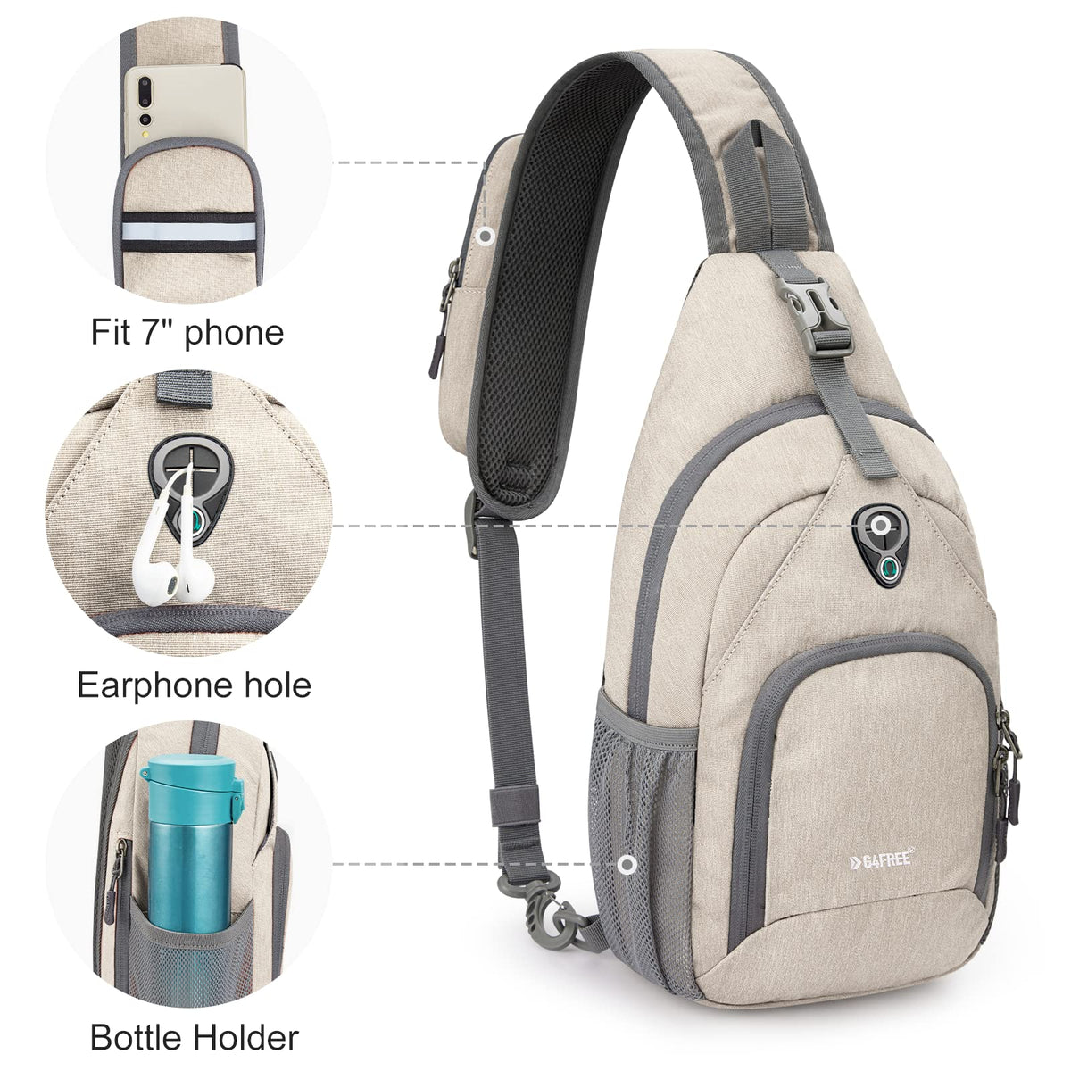 G4Free G4Free RFID Sling Bag for Hiking Outdoor