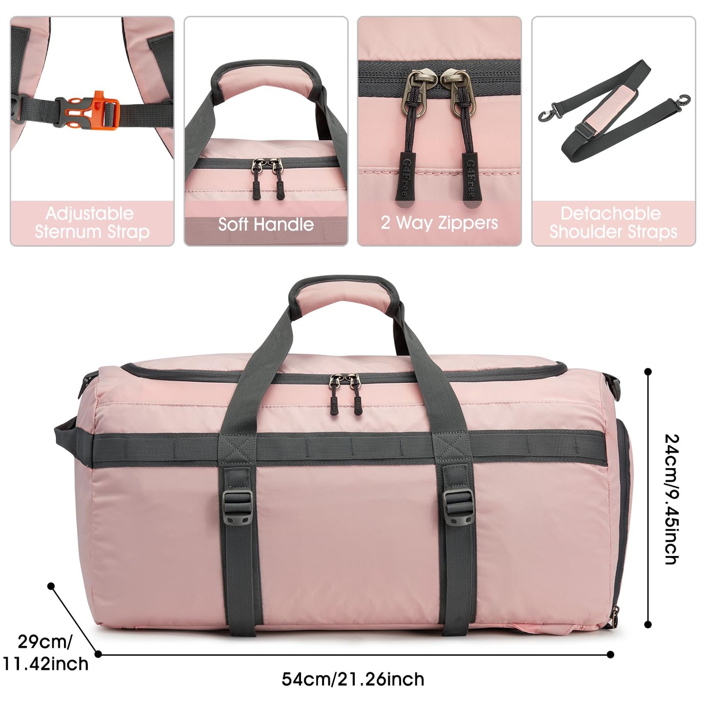 G4Free 45L Duffle Gym Bag for Women Men