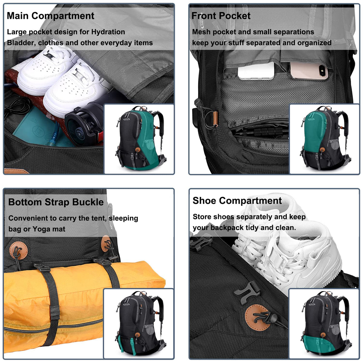 G4Free G4Free 50L Hiking Backpack with Rain Cover for Men Women