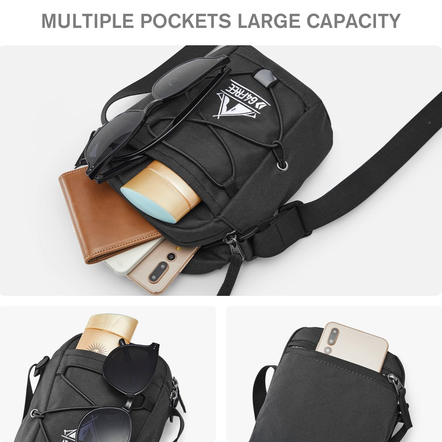 G4Free Small Crossbody Bag RFID Side Shoulder Cell Phone Bag