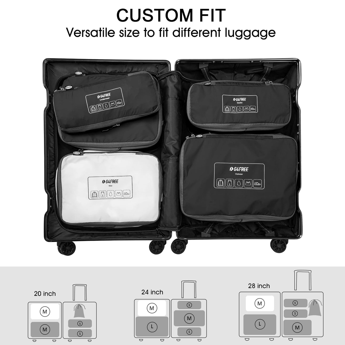 G4Free 6 Set Compression Packing Cube