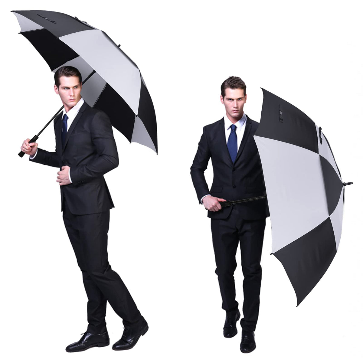 G4Free G4Free Automatic Open Golf Umbrella Double Canopy Vented Stick Umbrellas