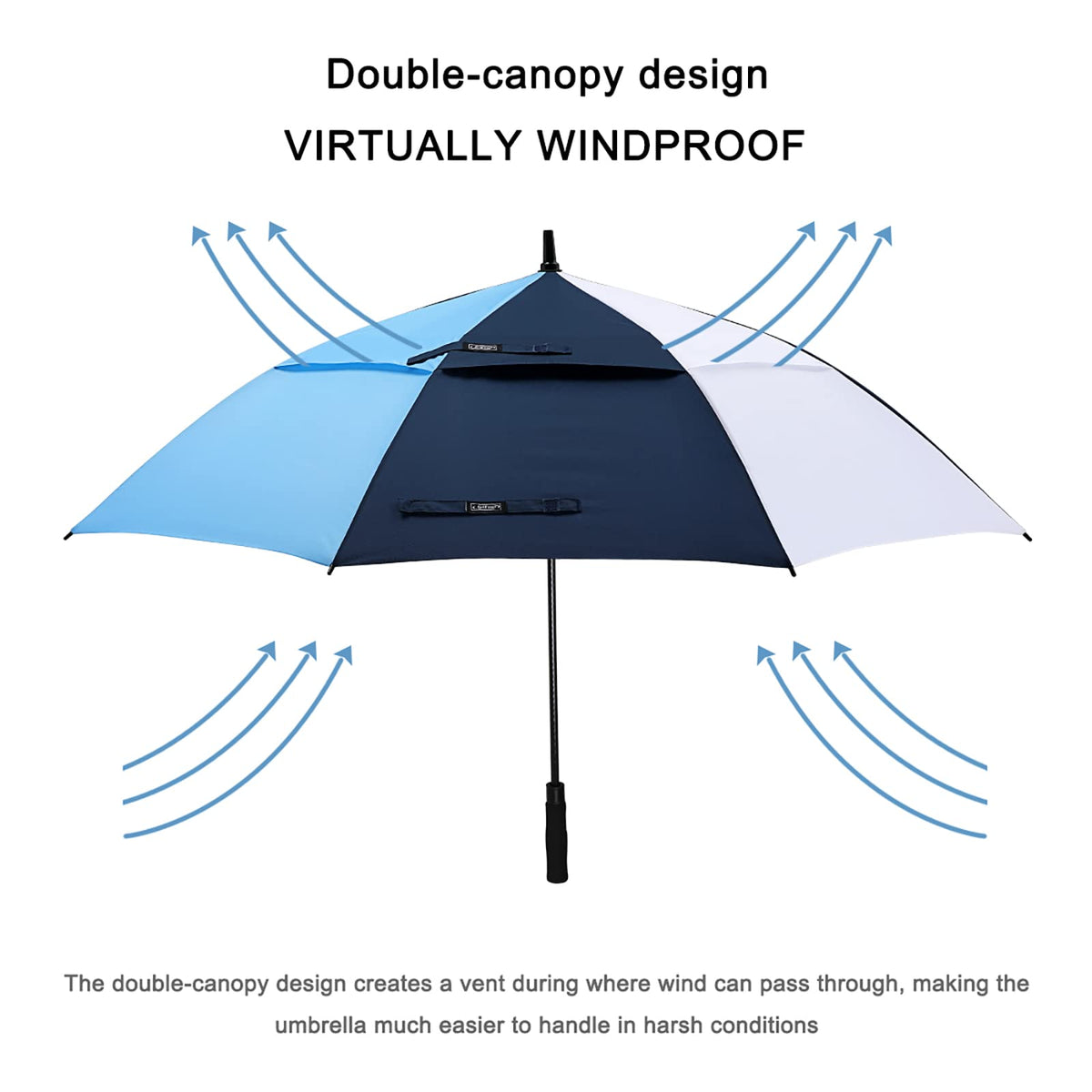 G4Free G4Free Automatic Open Golf Umbrella Double Canopy Vented Stick Umbrellas