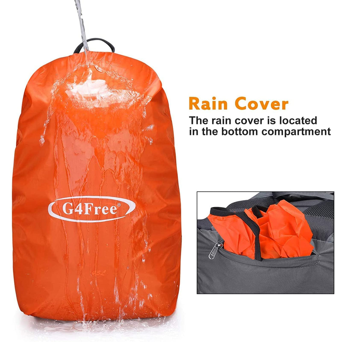 G4Free Activewear - G4Free 45L Waterproof Hiking Travel Backpack with Rain Cover -D02V648A-D02V648B-D02V648C-D02V648D