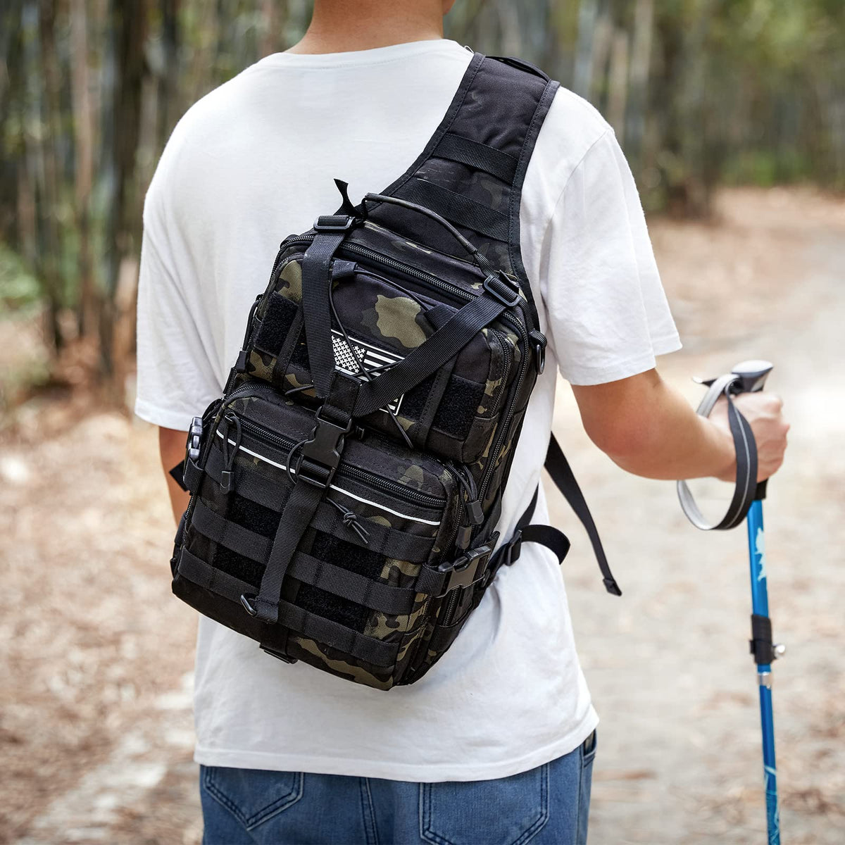 G4Free Activewear - G4Free Tactical Sling Backpack Big Molle EDC Assault Range Bag Pack Military Style for Concealed Carry -D02V676A-D02V676C