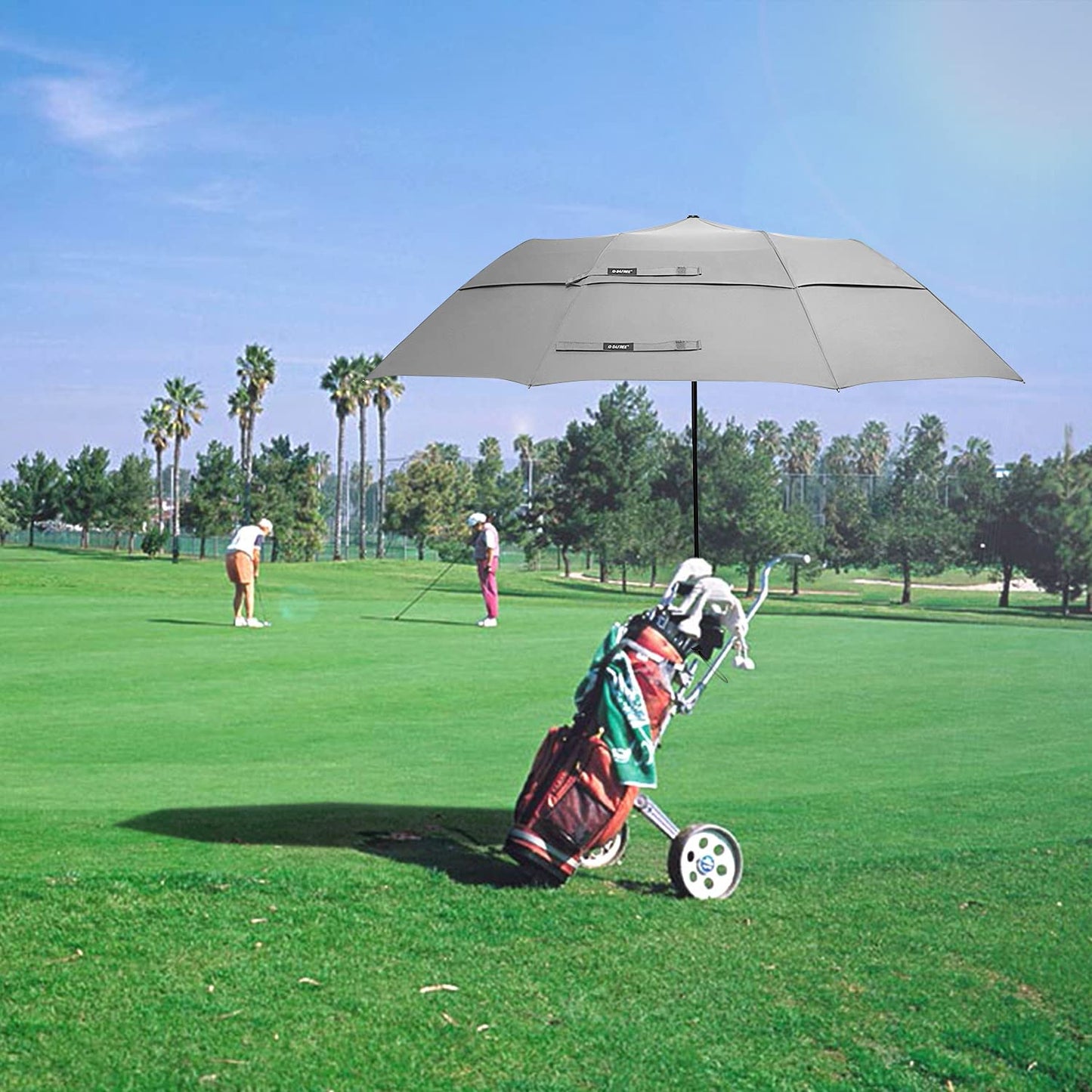 G4Free 62 Inch Portable Automatic Open Oversize Vented Double Canopy Umbrellas