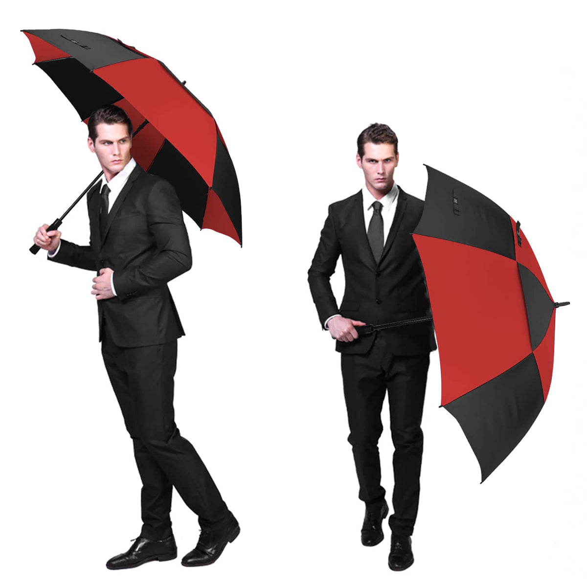 G4Free G4Free Automatic Open Golf Umbrella Double Canopy Vented Stick Umbrellas